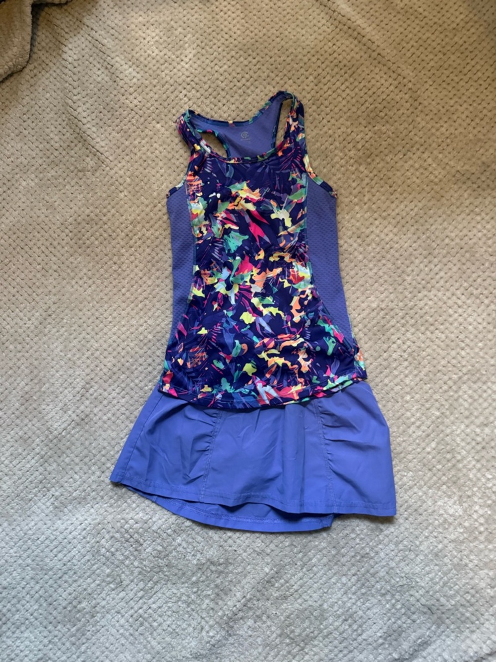 Champion Purple Racerback Tank with Multicolor Trim